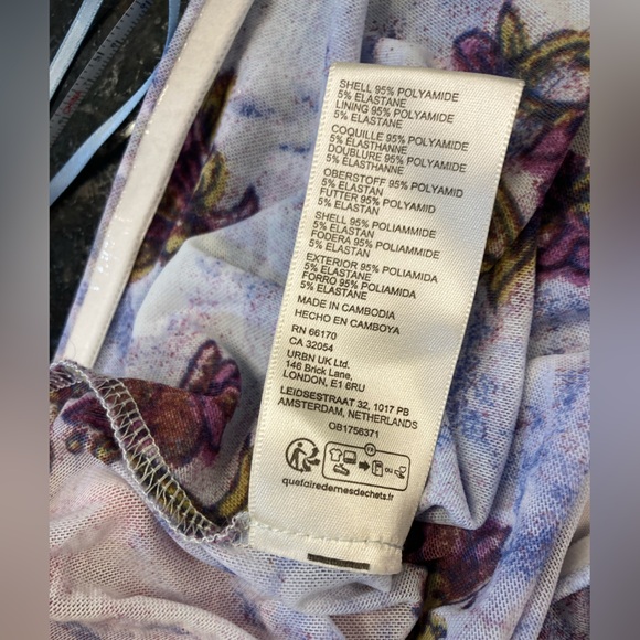 Free people Taylor tube top purple floral mesh size large - Picture 13 of 13